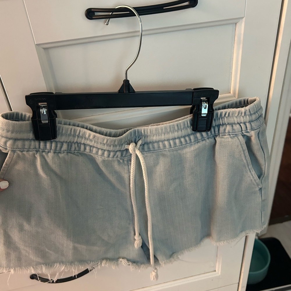 Aerie Light wash Drawstring Shorts